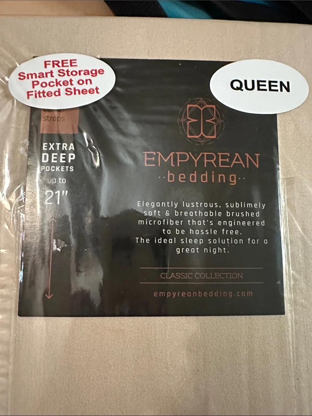 Empyrean Queen Fitted Sheet - Light Beige